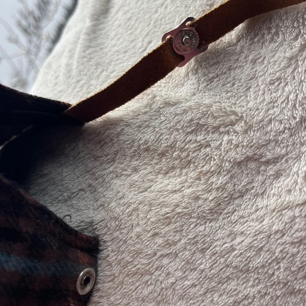 Vintage Wool Plaid Cap with Tan Suede Brim - Picture 9 of 9